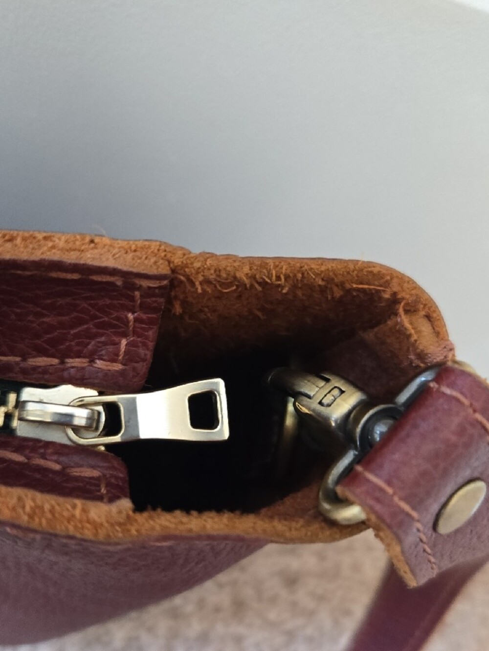 Portland Leather Mini Crossbody Zipper Tote - Picture 4 of 16